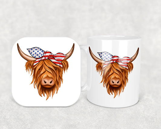 Highland Cow Mug & Coaster Combo