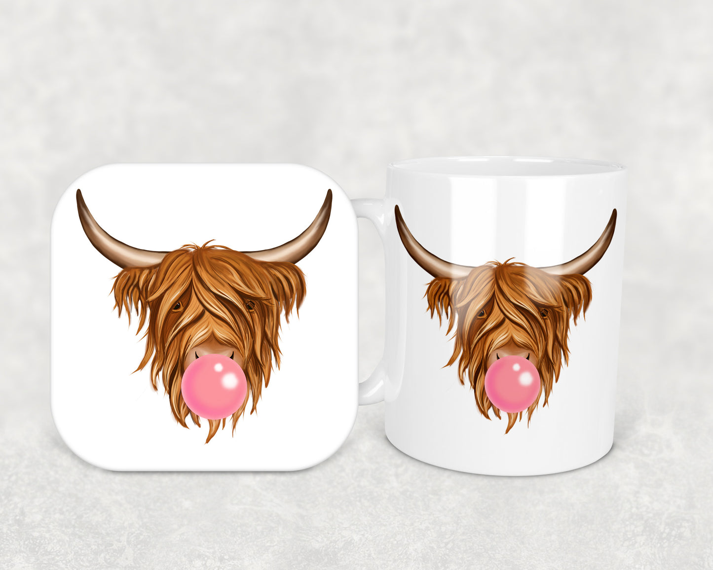 Highland Cow Mug & Coaster Combo